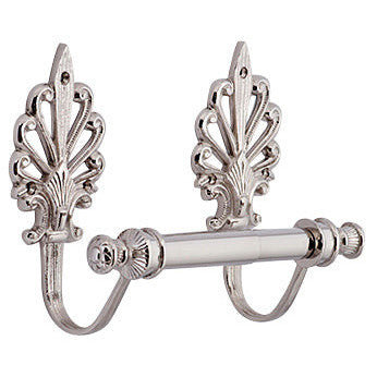 Solid Brass Art Deco Fleur De Lis Tissue Holder (Polished Nickel Finish) COPPER MOUNTAIN HARDWARE