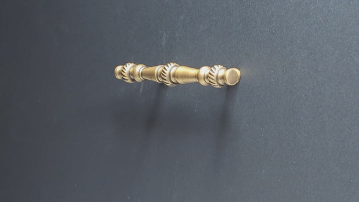 5 Inch Overall (3 Inch c-c) Solid Brass Georgian Roped Style Pull (Several Finishes Available)