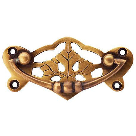 4 Inch Solid Brass Ornate Broken Leaf Bail Pull (Antique Brass Finish) COPPER MOUNTAIN HARDWARE