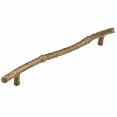 15 5/8 Inch (12 Inch c-c) Mountain Branch Pull (Ancient Bronze Finish) SCHAUB