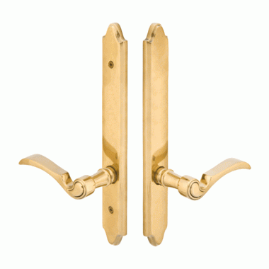 Solid Brass Concord Style Dummy Pair Multi Point Lock Trim (Antique Brass Finish) EMTEK