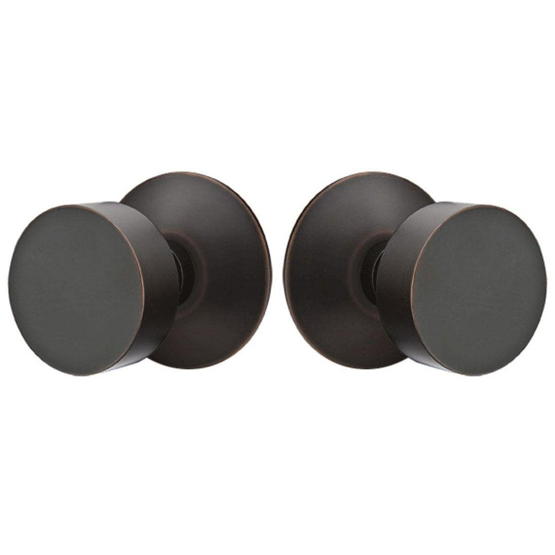 Solid Brass Round Door Knob Set With Modern Rosette (Several Finish Options) EMTEK