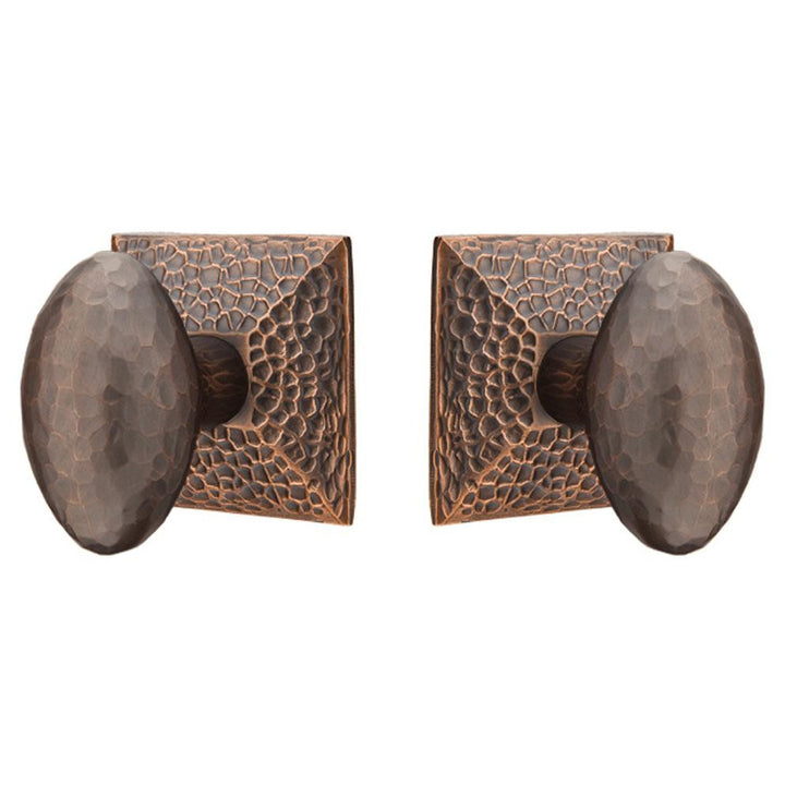 Hammered Egg Knob With Hammered Rosette (Several Finish Options) EMTEK