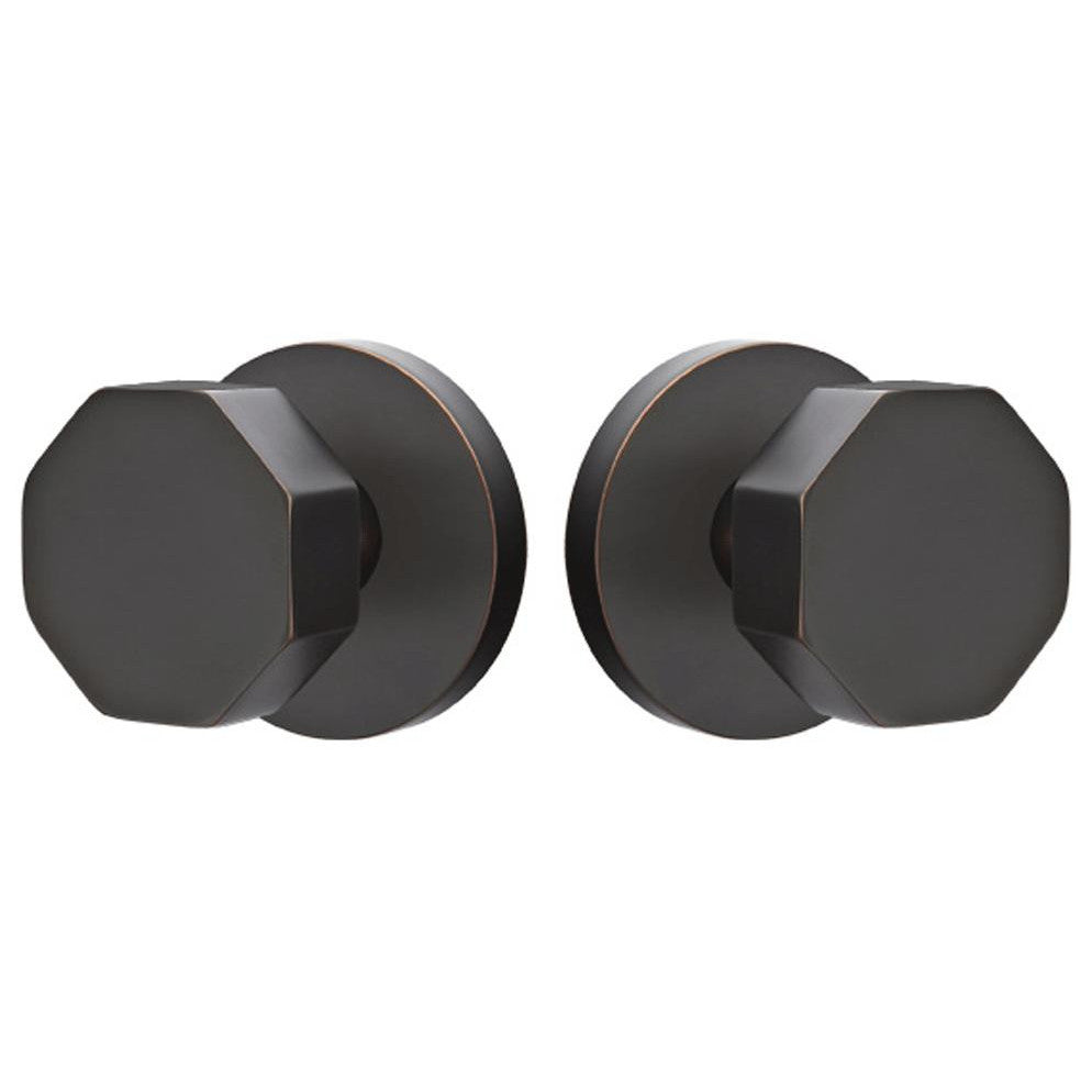 EMTEK Solid Brass Octagon Door Knob Set With Disk Rosette (Several Finishes)