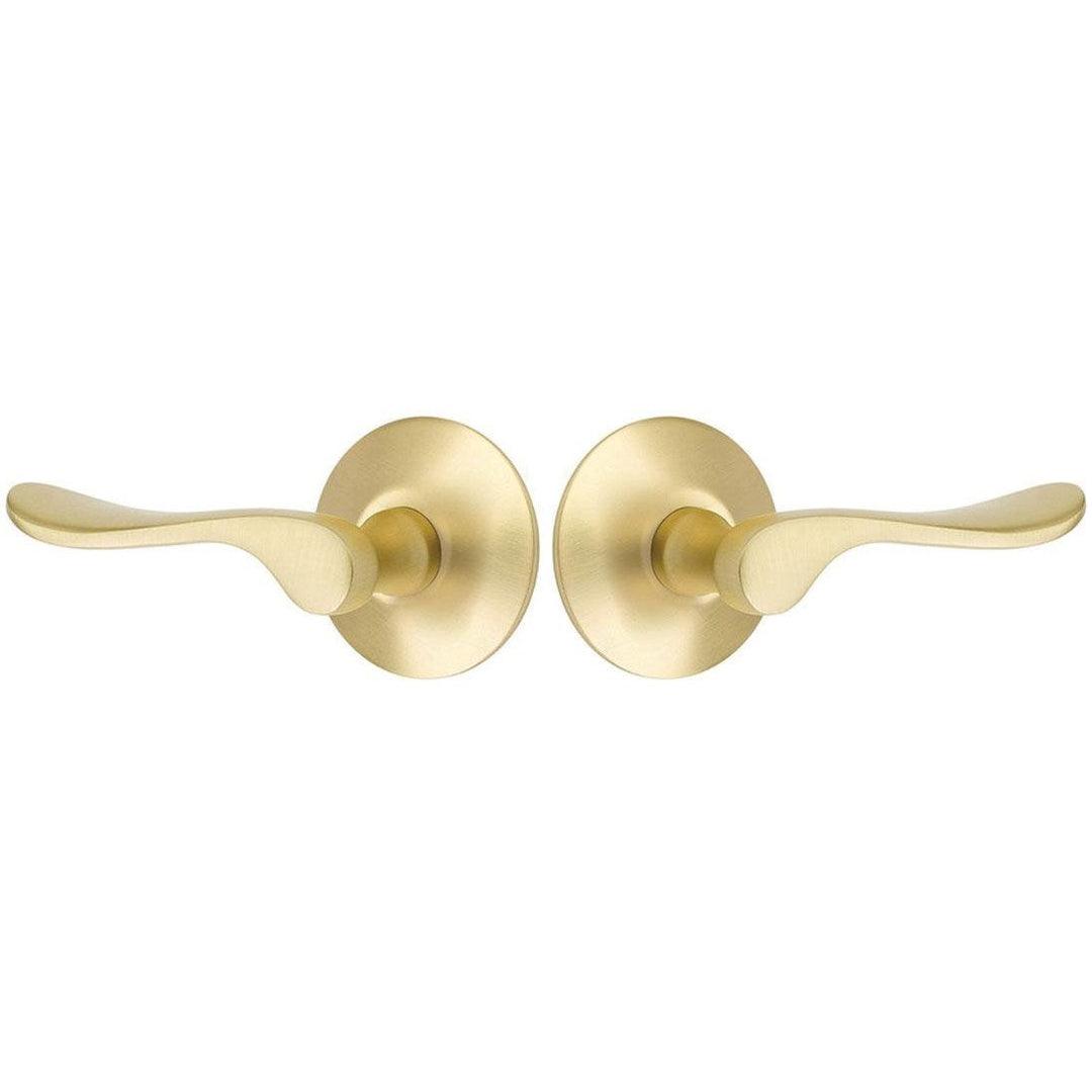Emtek Solid Brass Luzern Lever With Modern Rosette (Several Finish Options) EMTEK