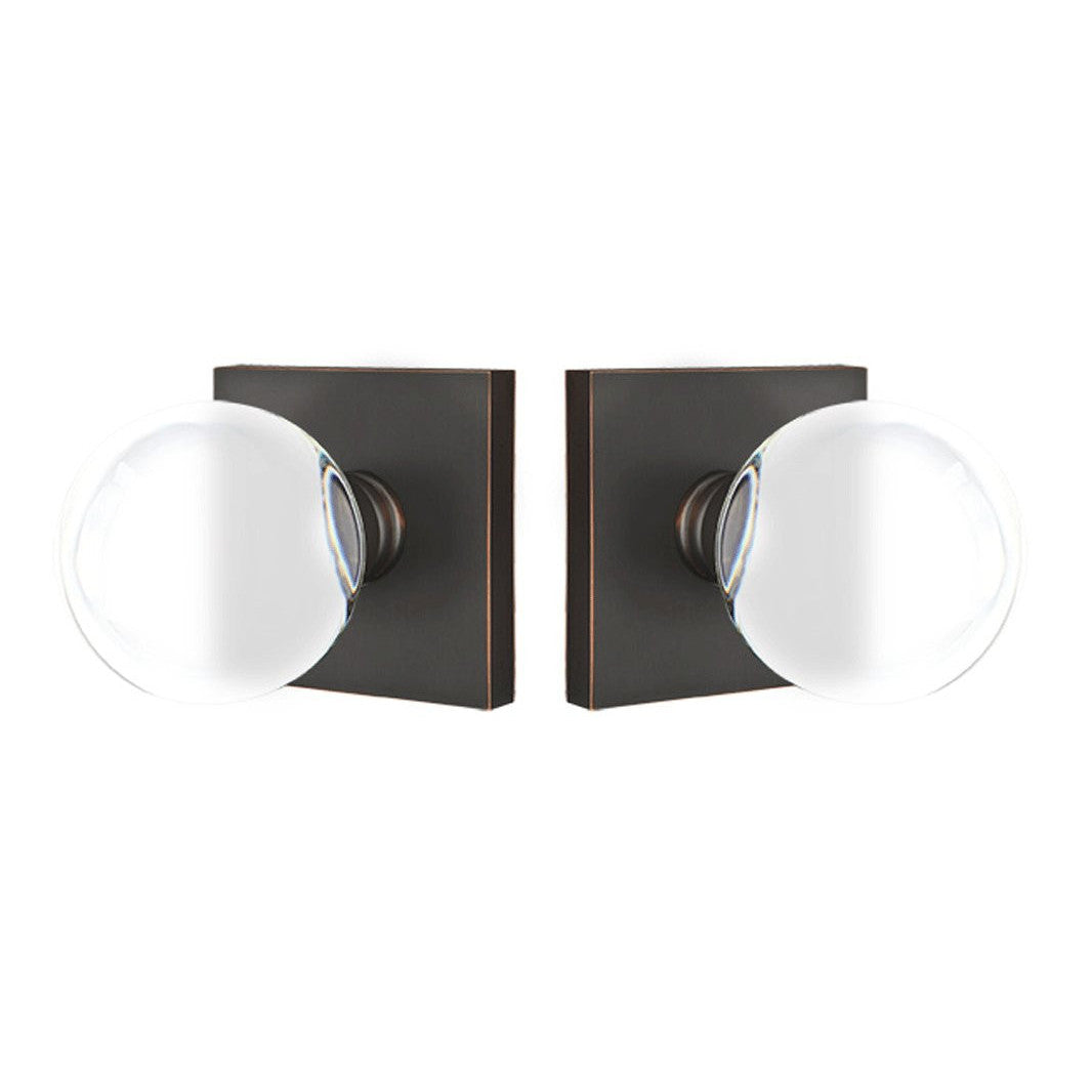 Emtek 510BL Bristol Crystal Passage Door Knobset with Brass Rosette Satin Nickel Knobset Passage EMTEK