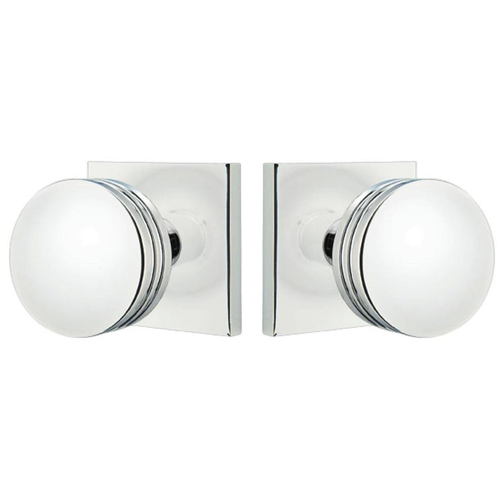 Emtek Solid Brass Bern Door Knob Set With Square Rosette (Several Finish Options) EMTEK