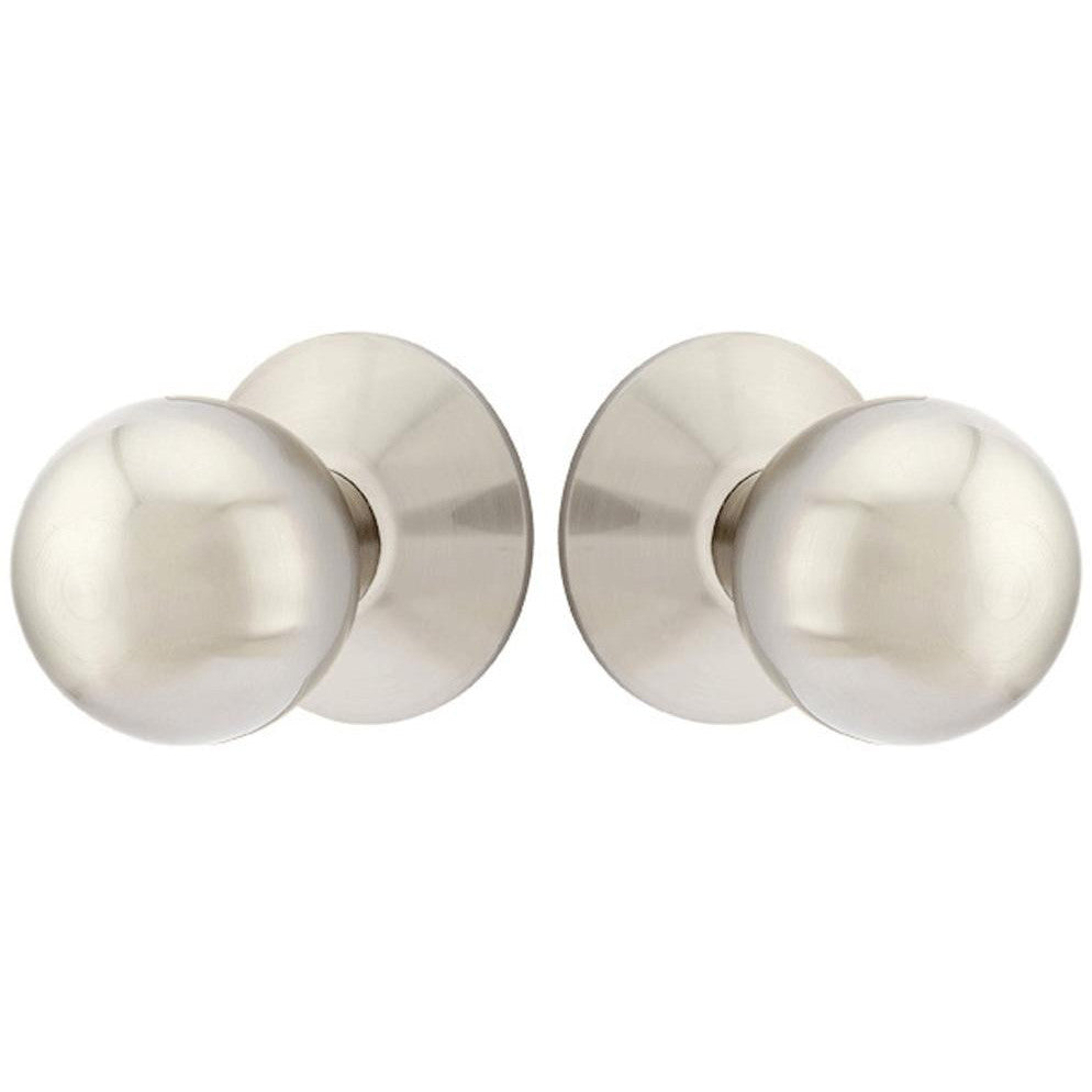 Solid Brass Orb Door Knob Set With Modern Rosette (Several Finish Options) EMTEK