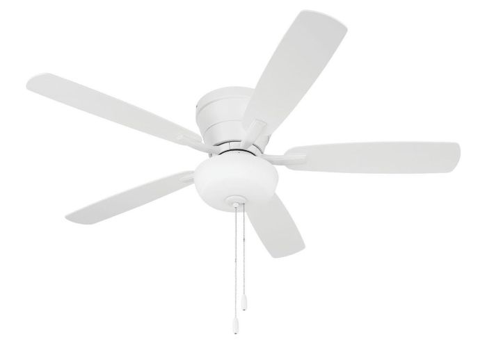 ##Antique Hardware## 52" Wheeler 2-Light Bowl in White w/ White/Washed Oak Blades