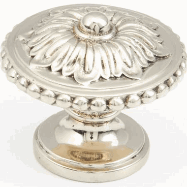 1 1/4 Inch Symphony Elegance Sonata Round Cabinet Knob (White Brass Finish) SCHAUB