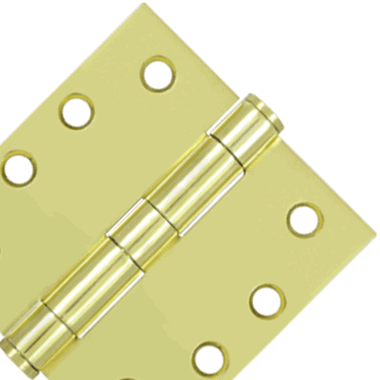 4 Inch x 4 Inch Heavy Duty Steel Hinge (Polished Brass Finish) DELTANA