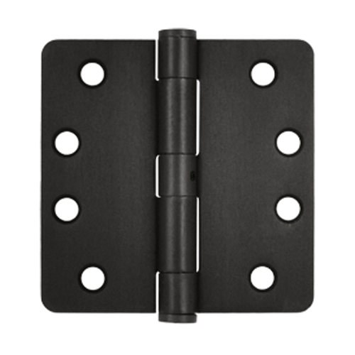 4 Inch x 4 Inch Non-Removable Pin Steel Hinge (1/4 Radius Corner, Oil Rubbed Bronze Finish) DELTANA