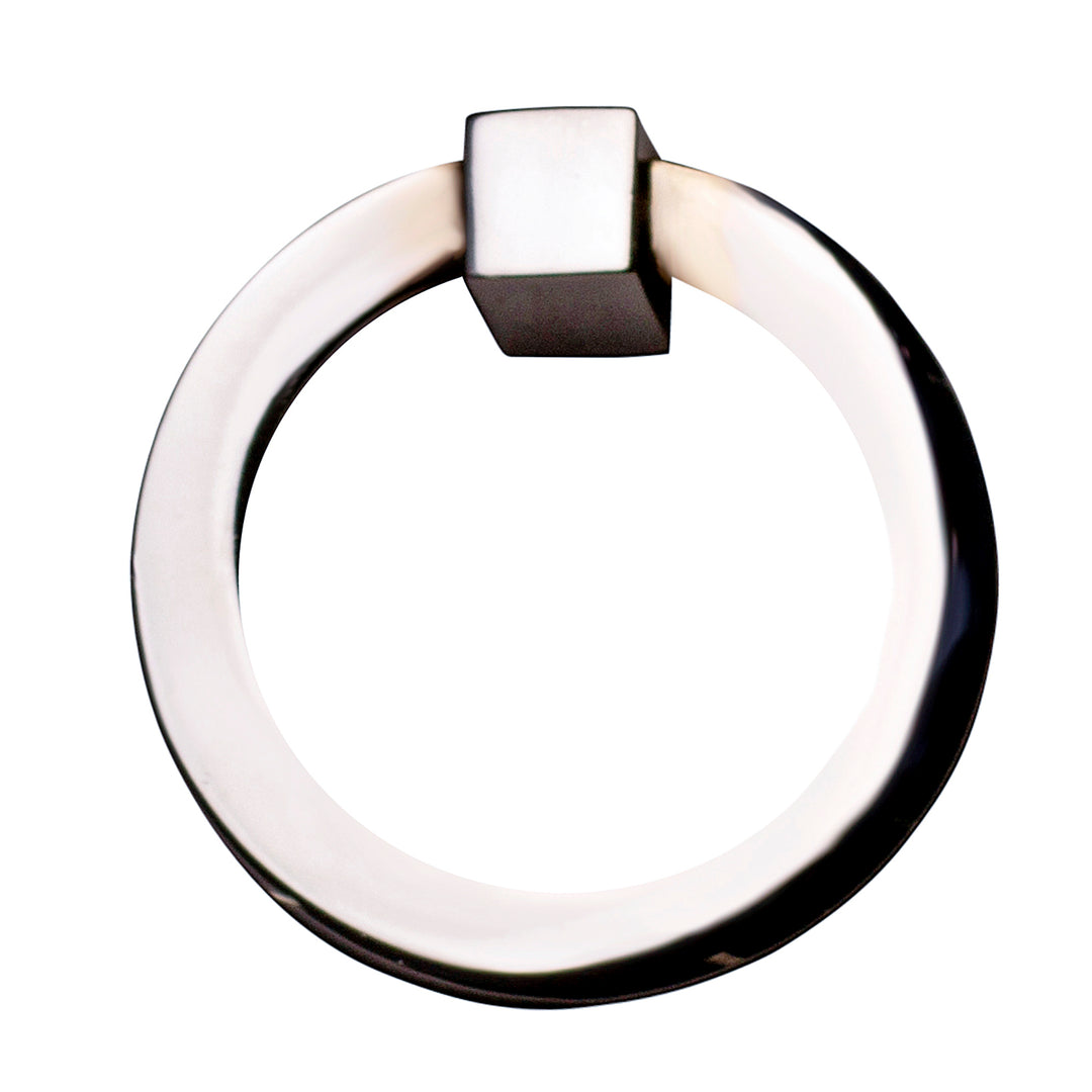 2 Inch Mission Style Solid Brass Drawer Ring Pull Hand Wrought (Polished Chrome) COPPER MOUNTAIN HARDWARE
