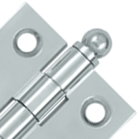 1 1/2 Inch x 1 1/2 Inch Solid Brass Cabinet Hinges (Polished Chrome Finish) DELTANA