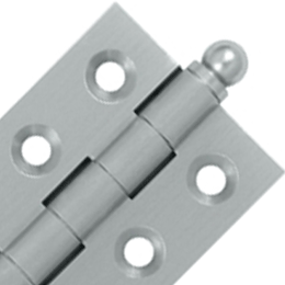 2 Inch x 1 1/2 Inch Solid Brass Cabinet Hinges (Brushed Chrome Finish) DELTANA