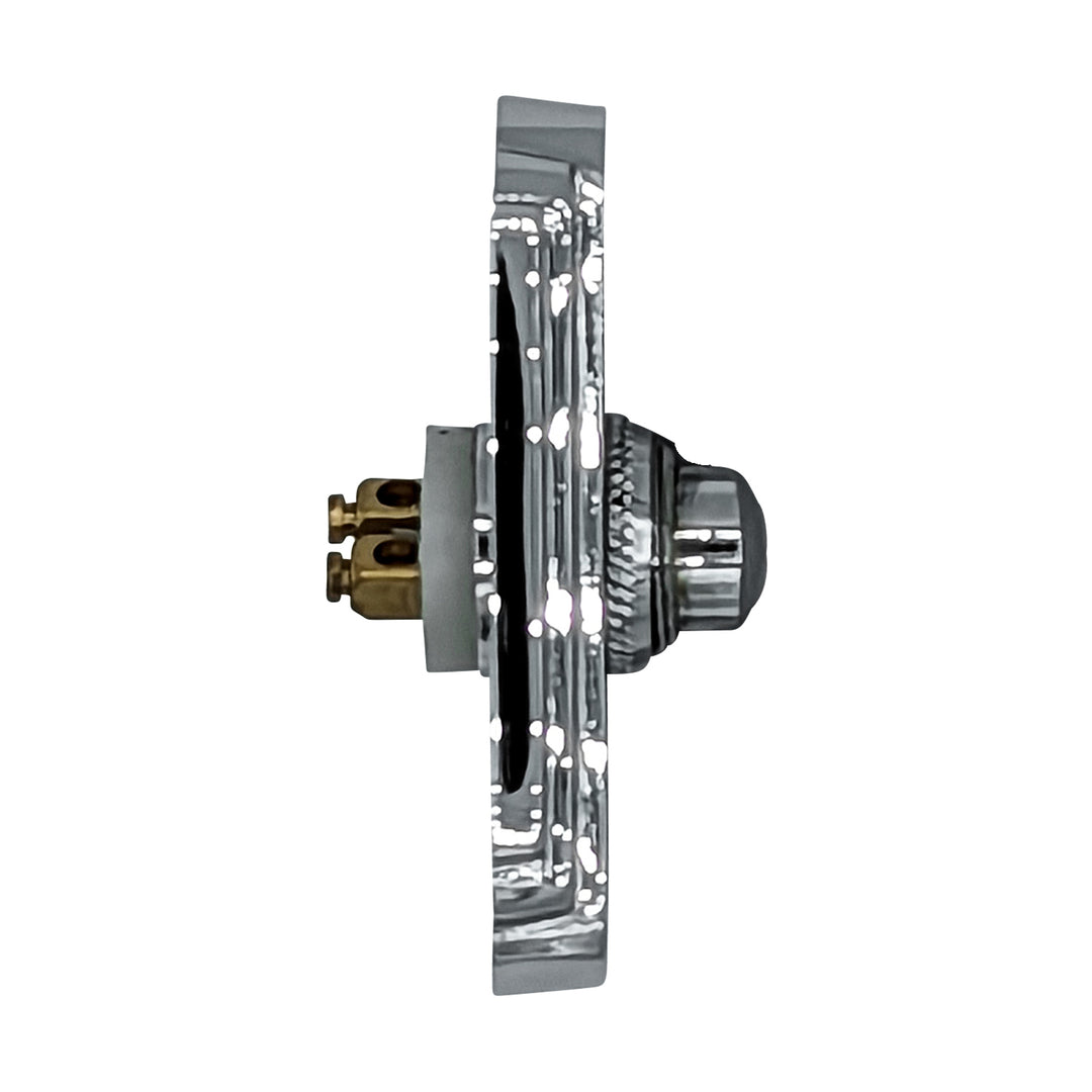 2 1/2 Inch Solid Brass Art Deco Doorbell Button (Polished Chrome Finish) COPPER MOUNTAIN HARDWARE