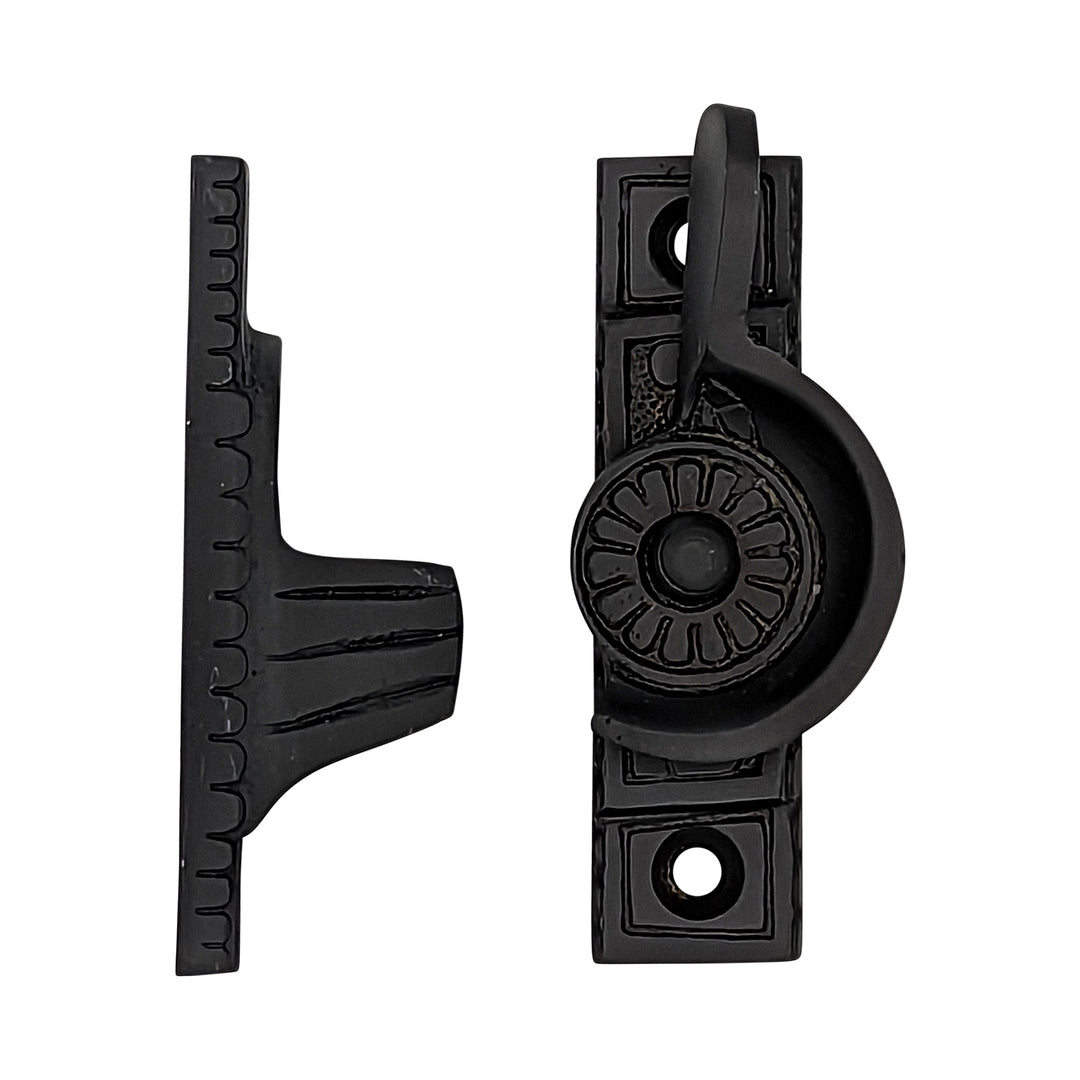Solid Brass Art Deco Style Window Sash Lock (Black Bronze Finish) COPPER MOUNTAIN HARDWARE