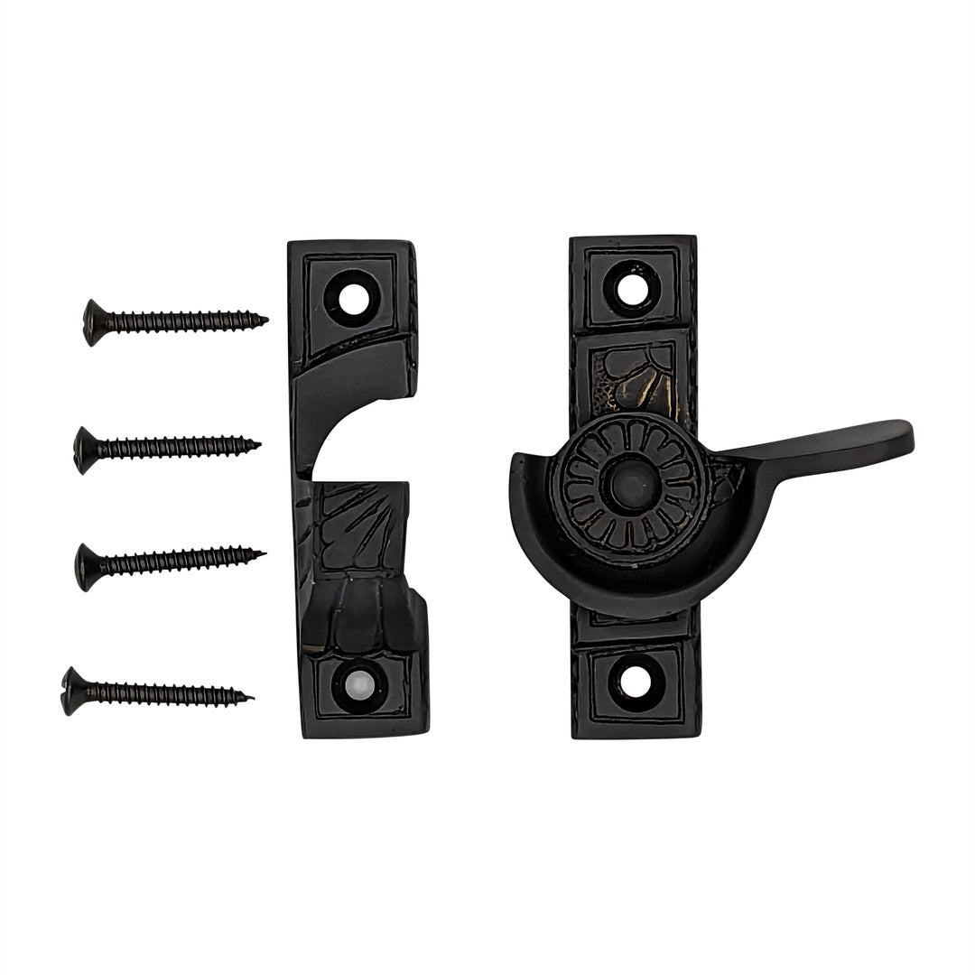 Solid Brass Art Deco Style Window Sash Lock (Black Bronze Finish) COPPER MOUNTAIN HARDWARE