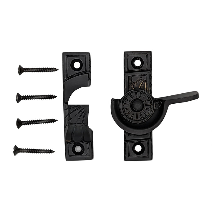 Solid Brass Art Deco Style Window Sash Lock (Black Bronze Finish) COPPER MOUNTAIN HARDWARE