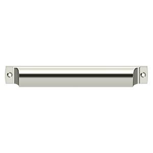 7 Inch Solid Brass Rectangular Shell Cabinet & Furniture Cup Pull (Several Finishes Available) DELTANA