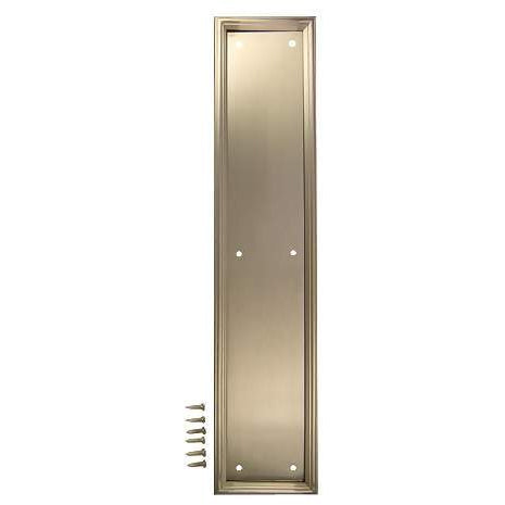 15 Inch Solid Brass Framed Push Plate (Satin Nickel Finish) DELTANA