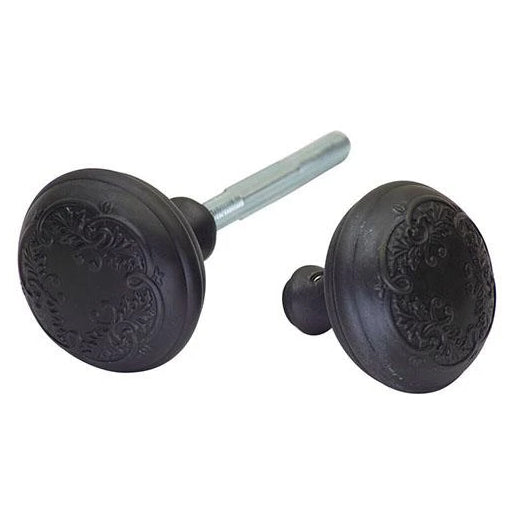 Traditional Floral Leaf Spare Door Knob Set (Black Bronze) COPPER MOUNTAIN HARDWARE
