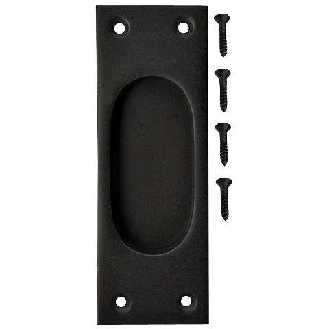 5 Inch Rectangular Traditional Solid Brass Pocket Door Pull or Window Sash Pull (Oil Rubbed Bronze Finish) Copper Mountain Hardware