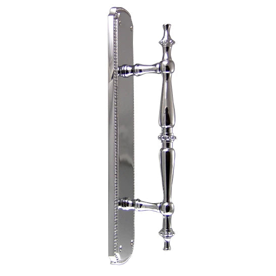 11 1/2 Inch Solid Brass Beaded Door Pull (Polished Chrome Finish) COPPER MOUNTAIN HARDWARE
