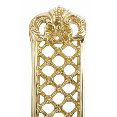 12 Inch Solid Brass Finger Push Plate: Trellis Lattice Work (Lacquered Brass Finish) COPPER MOUNTAIN HARDWARE
