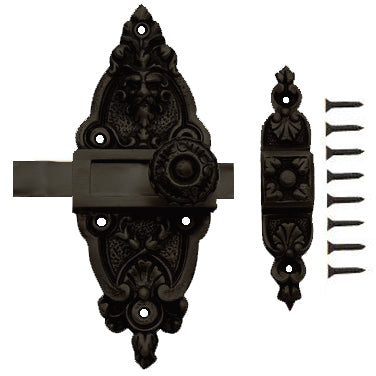 5 1/2 Gargoyle French Door or Cabinet Slide Bolt Latch (Black Bronze Finish) COPPER MOUNTAIN HARDWARE