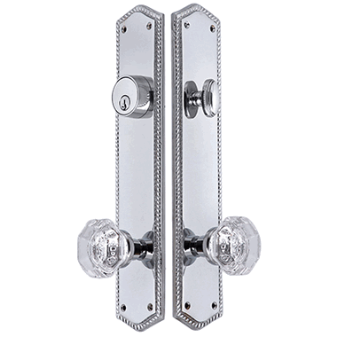 Georgian Roped Oval Deadbolt Entryway Set (Polished Chrome Finish) COPPER MOUNTAIN HARDWARE