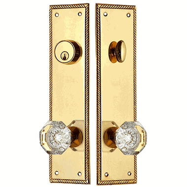 Georgian Roped Deadbolt Entryway Set (Polished Brass Finish) COPPER MOUNTAIN HARDWARE