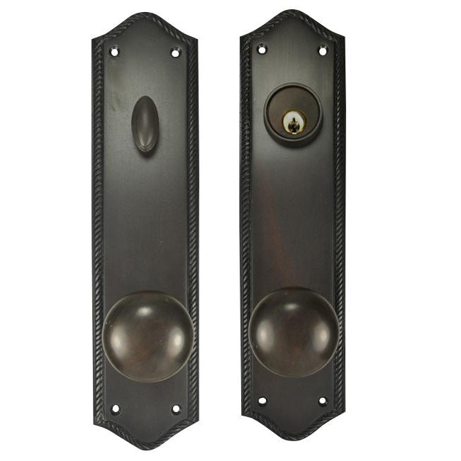 Georgian Roped Oval Deadbolt Entryway Set (Oil Rubbed Bronze Finish) COPPER MOUNTAIN HARDWARE