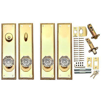 Georgian Roped Deadbolt Entryway Set (Polished Brass Finish) COPPER MOUNTAIN HARDWARE