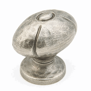 1 3/8 Inch Siena Small Oval Knob (Vibra Nickel Finish) SCHAUB